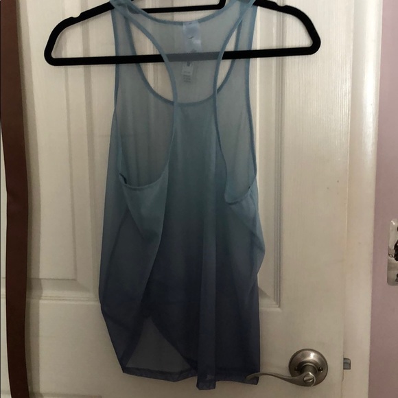 Blue/dark blue ombré sheer racer back tank - Picture 3 of 3